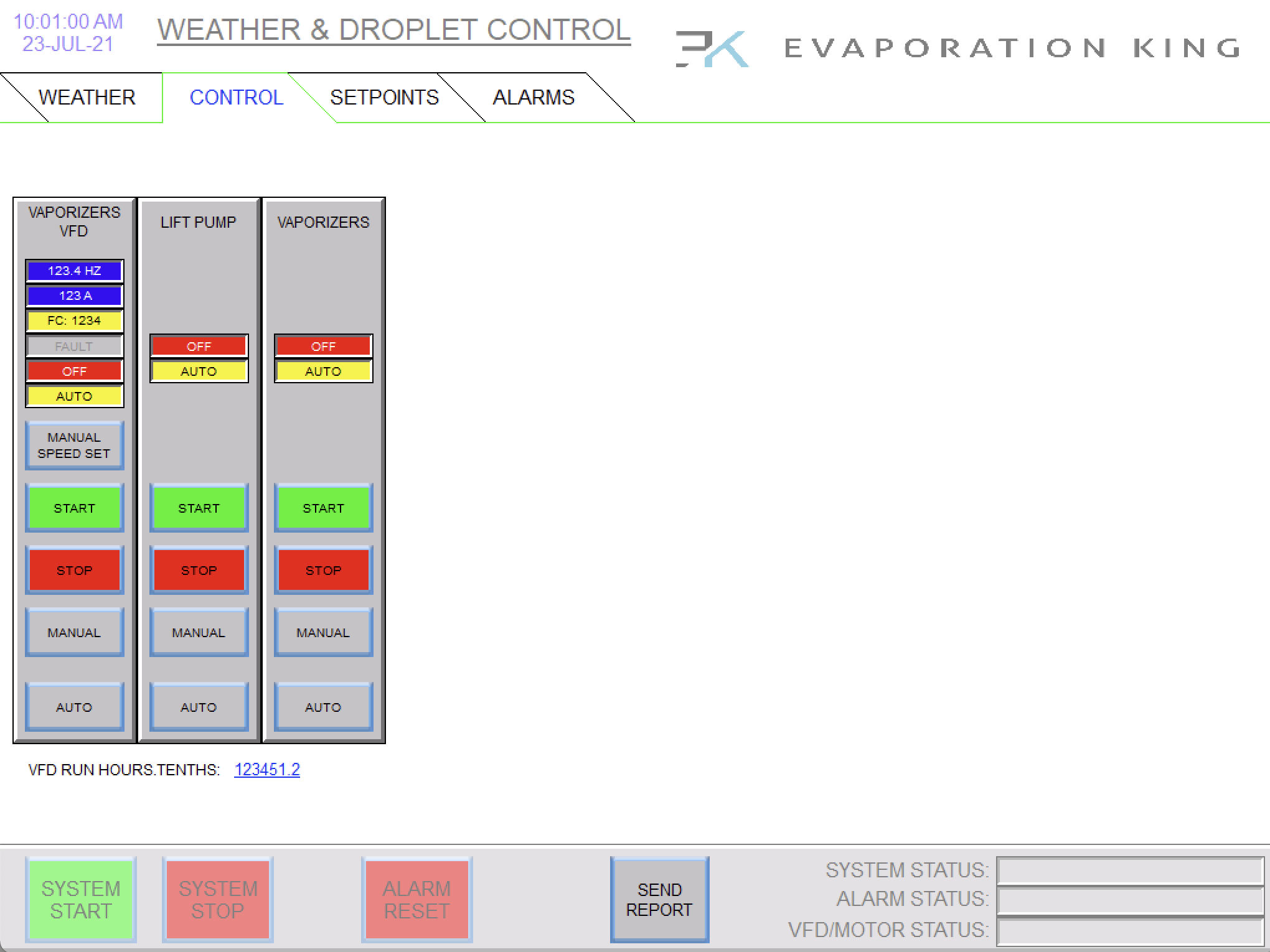 Figure 4:  WDC Control Interface