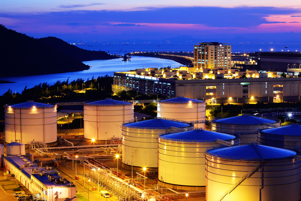 Oil tank in cargo terminal