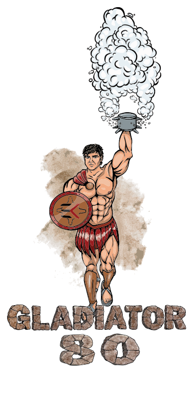 Gladiator 80 Industrial Evaporator Cartoon Logo